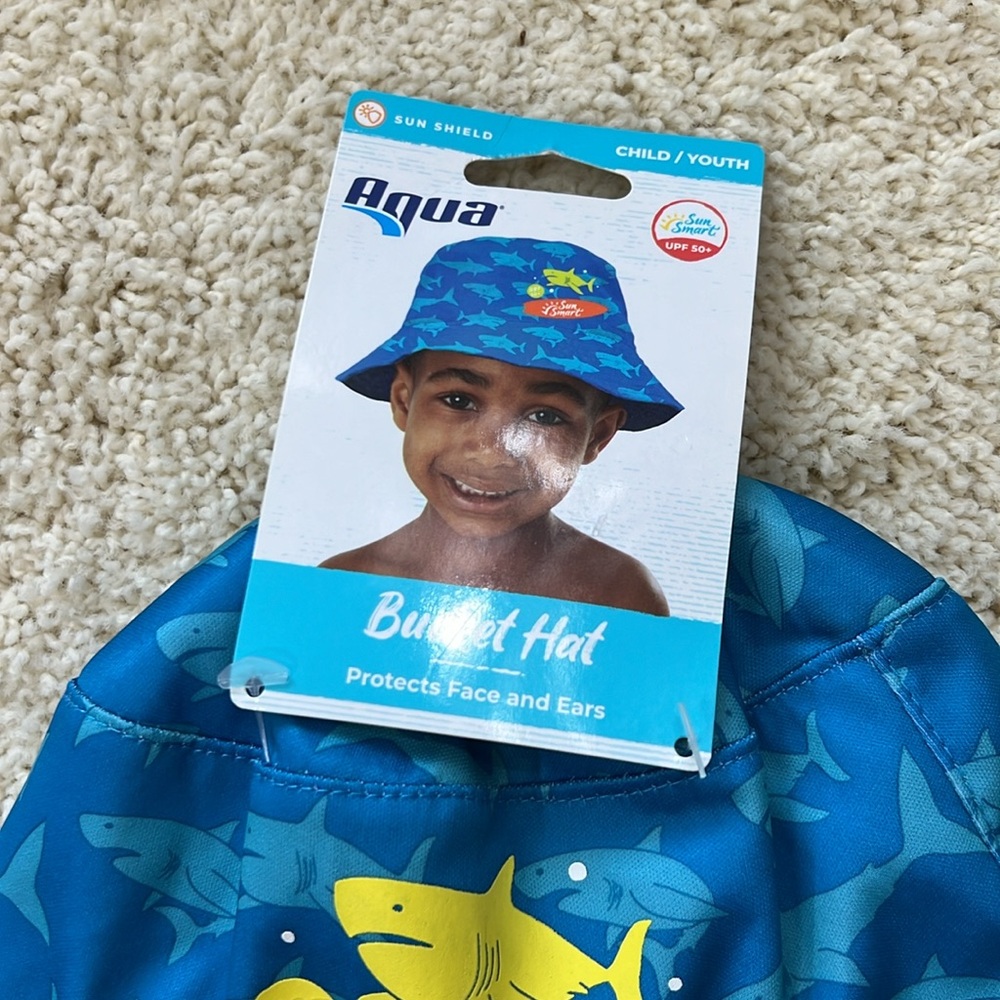 NWT Aqua Smart Sun Shark Bucket Hat - Picture 3 of 8
